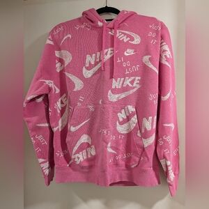 Nike Pink Sweatshirt with White Graphics